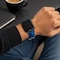 Elegani Alligator-Embossed Leather Band Compatible with Apple Watch 38mm, Blue, Yellow Gold Buckle LAT5-BLU-YGD-38 - alternate 2