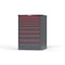 Strong Hold 9 drawer cabinet - (4x 2ft, 1x 3ft, 2x 4ft, 2x 5ft) - Red accents - Keyed Different S3044-PPDAS-0901DS - alternate 3