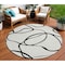 Homeroots 8' White And Black Round Abstract Washable Indoor Outdoor Area Rug 597531 - alternate 1