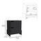 Homeroots 20" Black Wood Two Drawer Nightstand 543694 - alternate 4