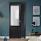 Sartodoors Slab Barn Door Panel 32 x 80 inches, Lucia 22 Matte Black with Rain Glass, Sturdy Finished Doors ,  LUCIA22S-BLK-32 - alternate 3