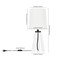 Homeroots 16" Clear Glass Geometric Table Lamp With White Drum Shade 546099 - alternate 2