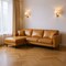 Homeroots Tan Genuine Leather L Shaped Sofa and Chaise Sectional With Toss Pillows 607314 - alternate 3