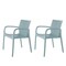 Homeroots Set of Two Baby Blue Heavy Duty Plastic Outdoor Stacking Dining Chairs, 2PK 565195 - alternate 1