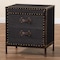 Baxton Studio Laura Vintage Black Canvas 2-Drawer End Table Trunk 251-13910-ZORO - alternate 3