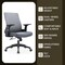 Leisuremod Brio Modern Office Chair with Adjustable Swivel Cotton Upholstered Task Chair BO60GR - alternate 3