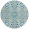 Homeroots 8' Teal Blue Green And Ivory Round Oriental Washable Indoor Outdoor Area Rug 597712 - alternate 5