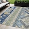 Homeroots 5' X 8' Navy Blue Green And Gray Aztec Washable Indoor Outdoor Area Rug 598485 - alternate 1