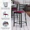 Flash Furniture HERCULES Black Ladder Back Metal Restaurant Counter Stool - Burgundy Vinyl Seat, 2PK 2-XU-DG697BLAD-24-BURV-GG - alternate 2
