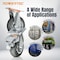 Powertec 6in Heavy Duty Caster Wheels Set, 2 w/ Brakes, Terrain Non-Pneumatic Tire, Industrial Grade 17218 - alternate 2