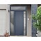 Vdomdoors Steel Door Deux 0729 Gray Graphite Sidelight and Transom Window Stainless Inserts Single Modern Pai DEUX0729EXD-GRE-W36+12 x H80+16-Left-hand Inswing - alternate 1