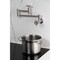 Kingston Brass Wall Mount Pot Filler Faucet with Knurled Handle, Brushed Nickel KS8108RKX - alternate 2