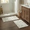 Lavish Home 2PC Bathroom Rug Set 100% Cotton Bath Mats w/ Textured Botanical Leaf Print for Boho Bathroom Decor ST-BATH5-BB - alternate 1