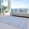 Homeroots 10' X 14' Sky Blue And Denim Blue Striped Washable Indoor Outdoor Area Rug 587967 - alternate 4