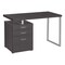 Homeroots 47" Gray and Silver Computer Desk With Three Drawers 333524 - alternate 1