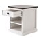 Homeroots Distressed White and Deep Brown Nightstand With Shelves 397625 - alternate 4