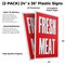 Signmission Fresh Meat, Plastic Signs Only 24 Inch x 36 Inch, Corrugated Plastic, 2PK CSB-2436-2PACK-Fresh Meat - alternate 2