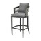 Homeroots 40" Gray Metal Outdoor Bar Height chair with Footrest 571175 - alternate 3