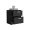 Homeroots 19" Black Wood Two Drawer Nightstand 518162 - alternate 2