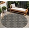 Homeroots 8' Black And Beige Round Geometric Washable Indoor Outdoor Area Rug 599606 - alternate 1