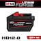 Milwaukee Tool Cordless Battery, 12 Ah, Li-Ion, 18V DC 48-11-1814 - alternate 1