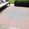 Homeroots 5' X 8' Pink And Silver Striped Washable Indoor Outdoor Area Rug 597188 - alternate 1