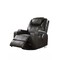 Homeroots 34" Black Leather Match Power Heated Massage Recliner 318863 - alternate 2