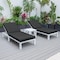 Leisuremod Chelsea Modern Outdoor White Chaise Lounge Chair With Side Table & Black Cushions CLTW-77BL2 - alternate 4