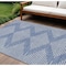 Homeroots 10' X 14' Denim Blue And Ivory Geometric Washable Indoor Outdoor Area Rug 598555 - alternate 1