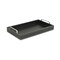 Homeroots Black Faux Leather Tray with Metal Handles 401772 - alternate 4