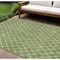 Homeroots 10' X 14' Green And Ivory Geometric Washable Indoor Outdoor Area Rug 596104 - alternate 1