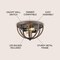 Jonathan Y Darlene 13" 2-Light Iron Rustic Farmhouse LED Flush Mount, Brown JYL7479A - alternate 5