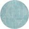 Homeroots 8' Teal Blue And Ivory Round Abstract Washable Indoor Outdoor Area Rug 594961 - alternate 3