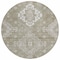 Homeroots 8' Taupe Beige And Ivory Round Medallion Washable Indoor Outdoor Area Rug 589052 - alternate 3