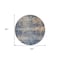 Homeroots 8' Denim Blue And Tan Round Abstract Washable Indoor Outdoor Area Rug 606142 - alternate 2