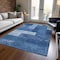 Homeroots 5' X 8' Navy Blue And Sky Blue Geometric Washable Indoor Outdoor Area Rug 612449 - alternate 5