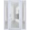 Vdomdoors Front Exterior Prehung FiberGlass Door Frosted Glass / Manux 8102 White Silk / 2 Sidelight Exterior MANUX8102EXD-WS-W14+36+14 x H80-RH - alternate 1