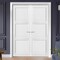 Sartodoors French Double Panel Solid Doors with Hardware, Lucia 2661 White Silk, Panel Frame Trims, Bathroom LUCIA2661DD-BEM-84 x 96 (2*42x96)-Butterfly - alternate 2