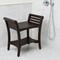 Homeroots Contemporary Teak Shower Bench With Handles In Dark Brown 376671 - alternate 4