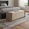 Homeroots 58in Taupe and Light Gray Boucle And Faux Leather Upholstered Bench 714185 - alternate 2