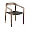 Homeroots Set of Two 22" Black and Natural Wood Solid Wood Outdoor Dining Chair, 2PK 490256 - alternate 3