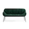 Homeroots 56in Green and Black Velvet Upholstered Dining Bench 473165 - alternate 1