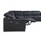 Homeroots Black Italian Leather Power Reclining U Shaped Six Piece Corner Sectional With Console 476588 - alternate 4