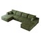 Homeroots 135" Green Corduroy Modular Compression Foam Sofa With Ottoman And Toss Pillows 712950 - alternate 1