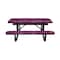Leisure Craft 6' Standard Picnic Table, Perforated Metal, Portable, Burgundy T6XPP-PERF-BURGUNDY - alternate 4
