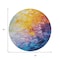 Homeroots 8' Gold Yellow And Teal Blue Round Abstract Washable Indoor Outdoor Area Rug 617355 - alternate 4
