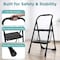 Serenelife 2-Step Ladder, Folding Step Stool for Adults, Wide Anti-Slip Pedal and Handrail, Sturdy Steel Build SLSTL2WH - alternate 2