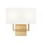 Z-Lite Saxon 2 Light Wall Sconce, Rubbed Brass/White, 12 In W 815-2S-RB - alternate 3