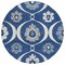 Homeroots 8' Navy Blue And Ivory Round Medallion Washable Indoor Outdoor Area Rug 589628 - alternate 4