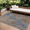 Homeroots 8' X 10' Navy Blue And Brown Abstract Washable Indoor Outdoor Area Rug 603596 - alternate 1